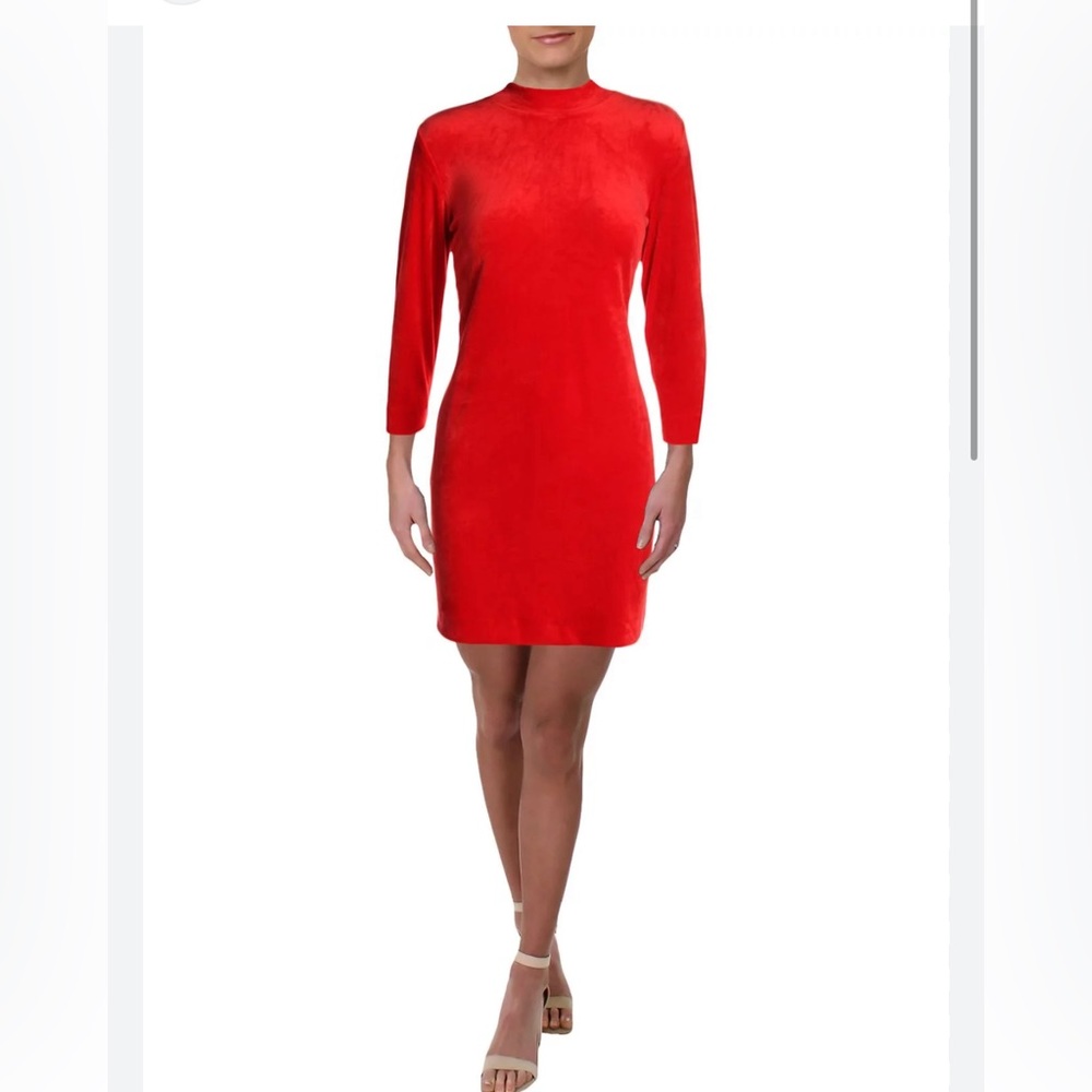 Red Velour Shift Casual Dress size XS
